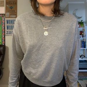 Grey Nike Cropped Sweatshirt